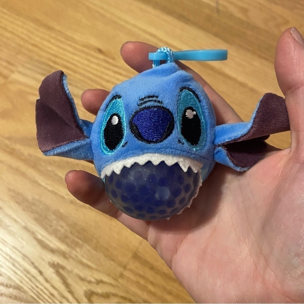 Disney Stitch Squish Ball Plush Bag Clip Blue Lilo - Picture 5 of 5